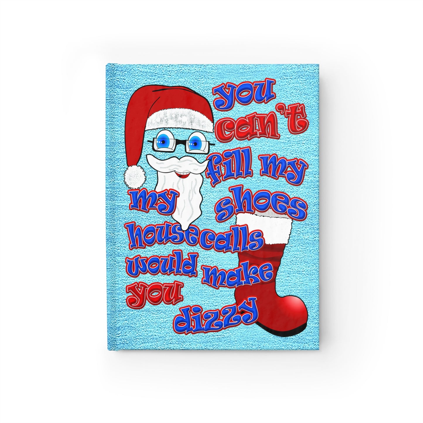 santa's shoes - journal-lined (faded blue)