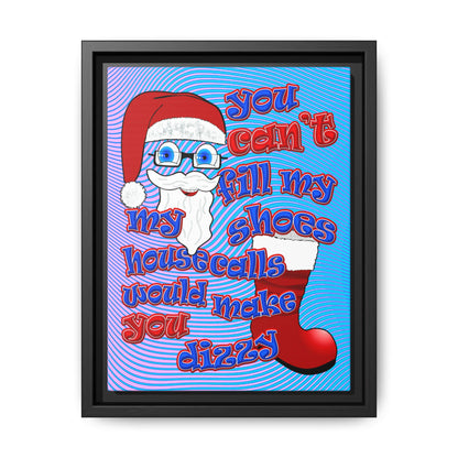 santa's shoes - framed canvas art (light blue-purple wave)