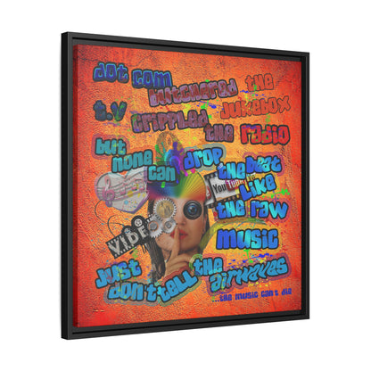 drop the beat - framed canvas art (burnt orange)