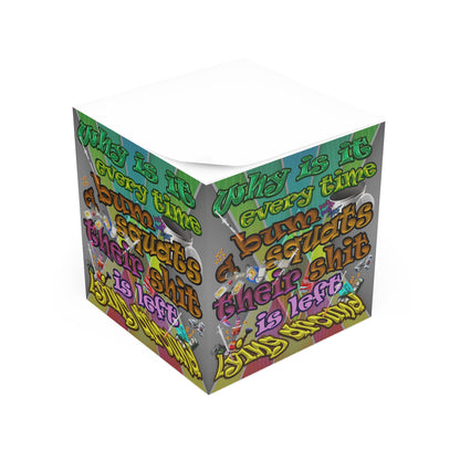 the bum's shit - note cube (rainbow split)