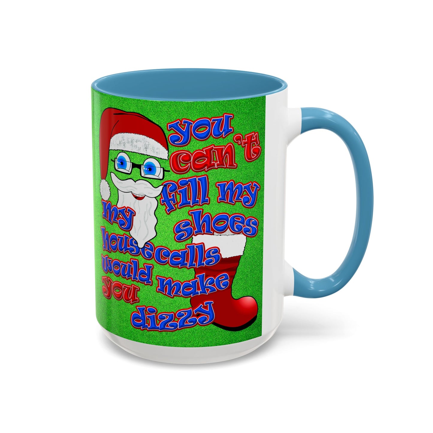 santa's shoes - Accent Mug (green turf)