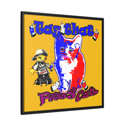 tag that - framed canvas art (yellow)