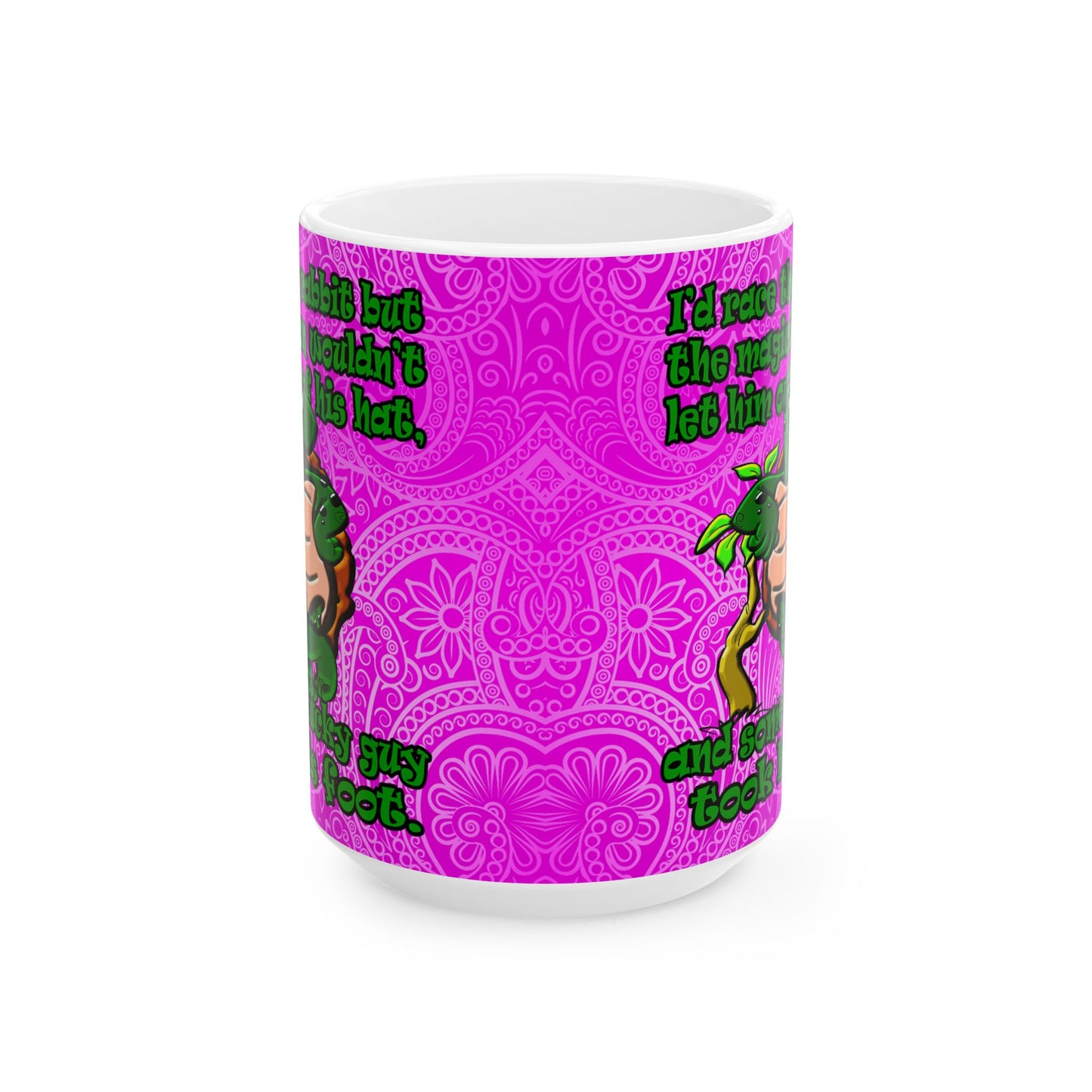 turtle race - White Mug (pink swirl)
