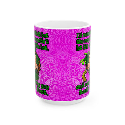 turtle race - White Mug (pink swirl)