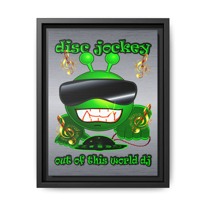 disc jockey - framed canvas art (brushed nickel)