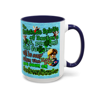 christmas spirits of boston - Accent Mug (faded blue)