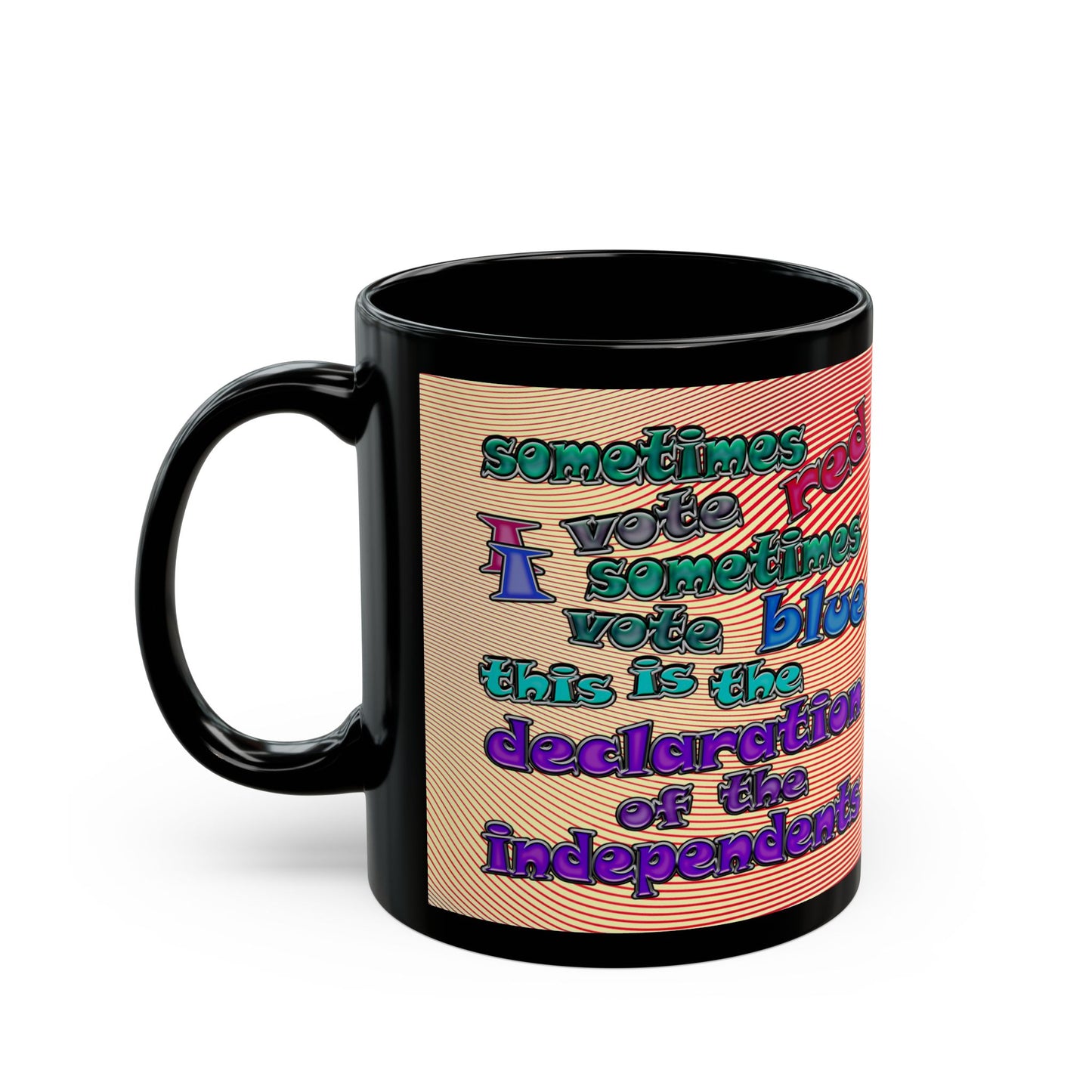 declaration of the independents - Black Mug (yellow-orange wave)