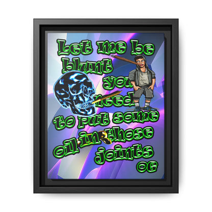 og - framed canvas art (grey-pink wave)
