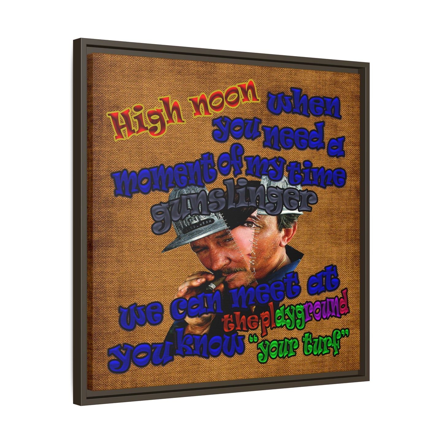 high noon - framed canvas art (brown papyrus)