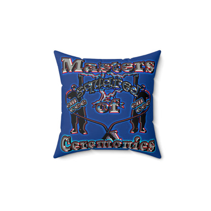 em cee squared - Faux Suede Square Pillow - (dark blue)