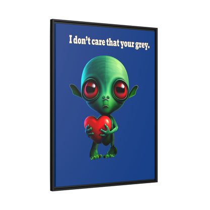 I don't care that your grey - framed canvas art (dark blue)