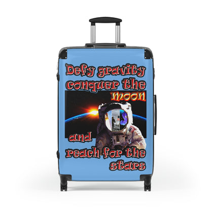 defy conquer reach - Suitcase (light blue)