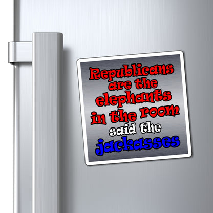 donkeys and elephants - Magnets - (brushed nickel)
