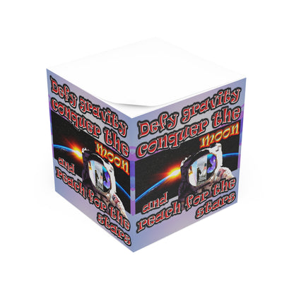 defy conquer reach - note cube (light blue-pink wave)