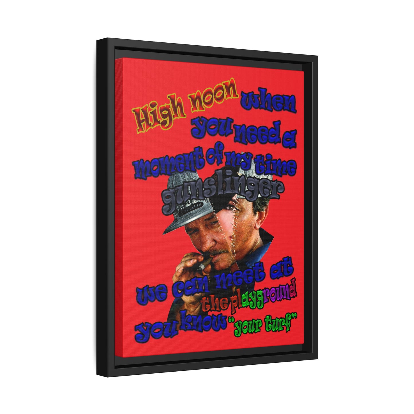 high noon - framed canvas art (red)