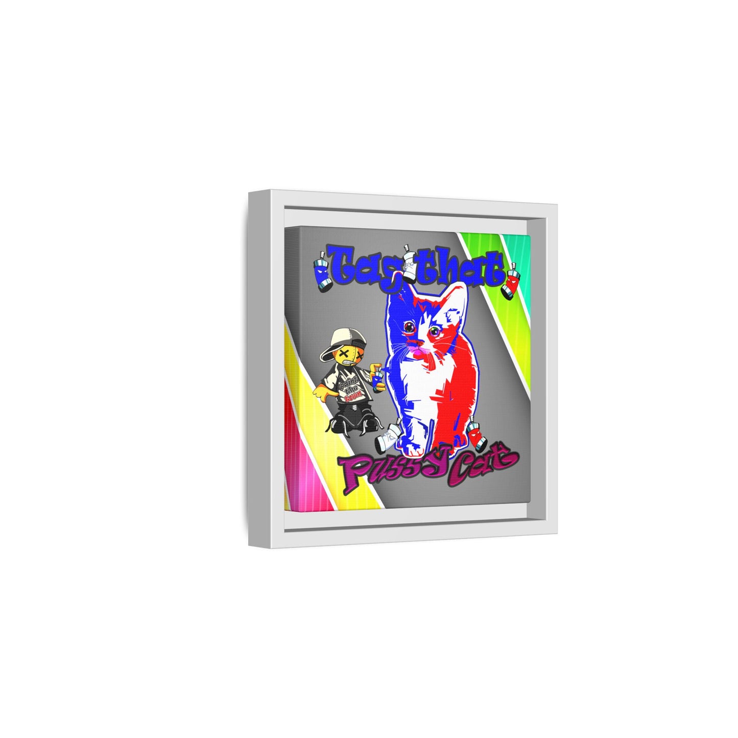 tag that - framed canvas art (rainbow split)