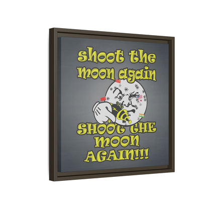 shoot the moon again - framed canvas art (grey-light grey)