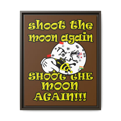shoot the moon again - framed canvas art (brown)