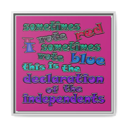 declaration of the independents - framed canvas art (pink)