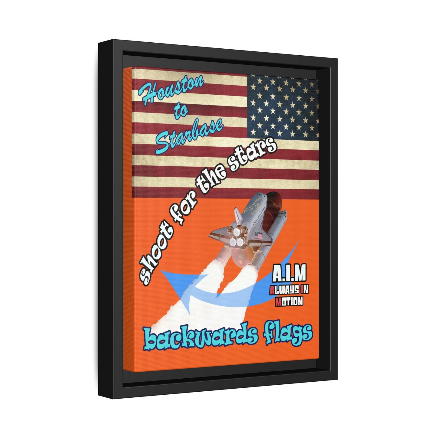 shoot for the stars - framed canvas art (orange)