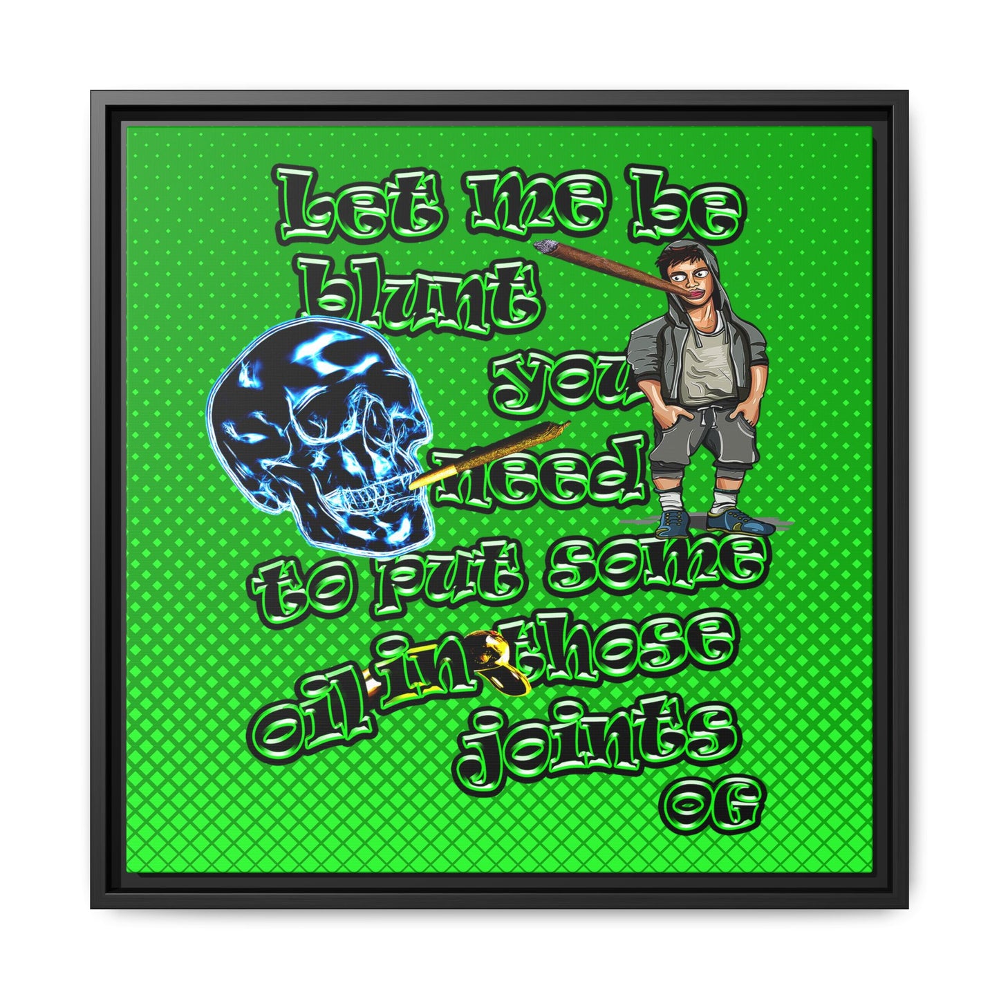 og - framed canvas art (logo green)