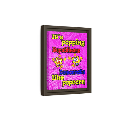 popping like popcorn - framed canvas art (pink swirl)