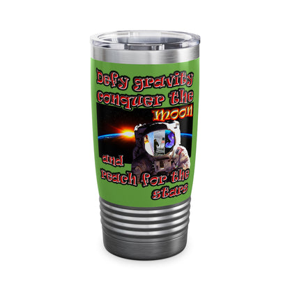 defy conquer reach - Ringneck Tumbler, 20oz (green)