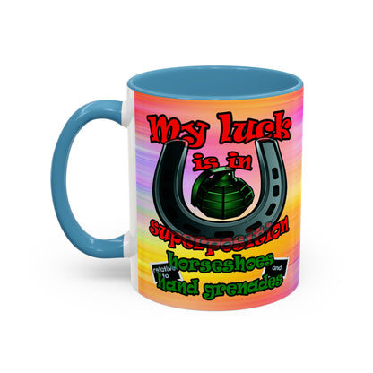 my luck - Accent Mug (color blur)
