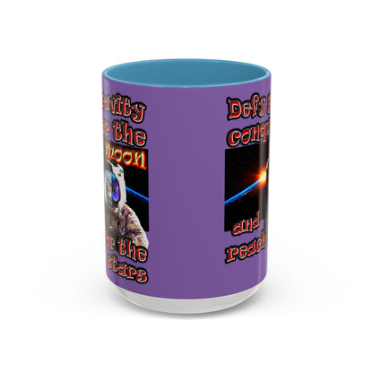 defy conquer reach - Accent Mug (light purple)