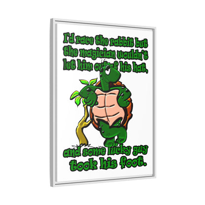 turtle race - framed canvas art (white)