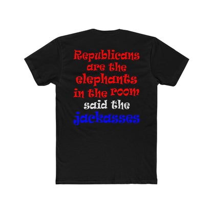 donkeys and elephants - Men's Cotton Crew Tee