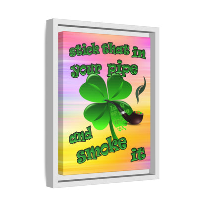 stick that in your pipe and smoke it - framed canvas art (color blur)