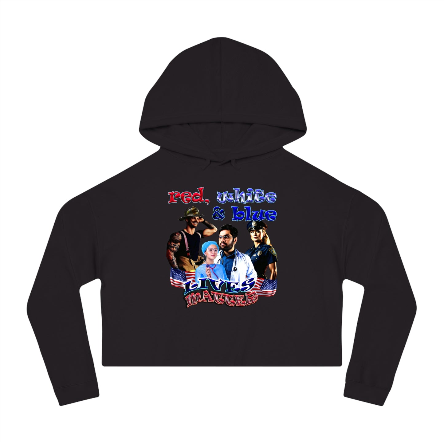 rw&b lives matter - Women’s Cropped Hooded Sweatshirt
