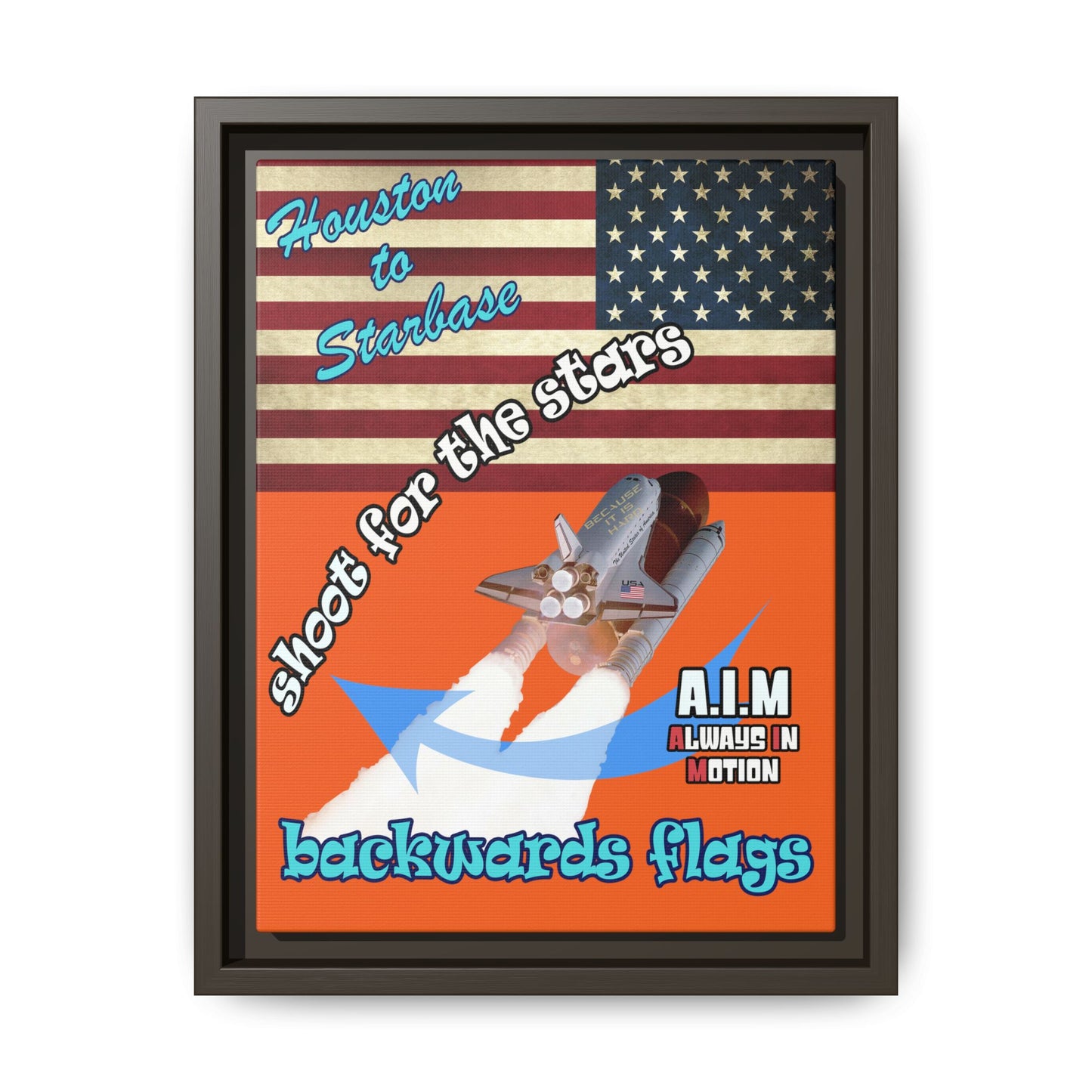 shoot for the stars - framed canvas art (orange)