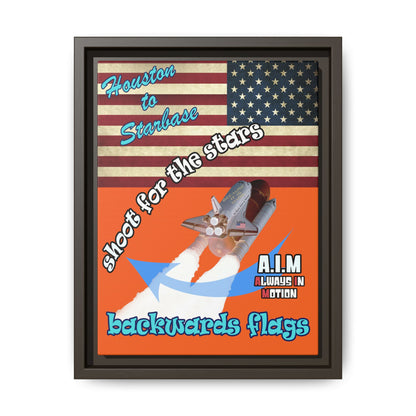 shoot for the stars - framed canvas art (orange)