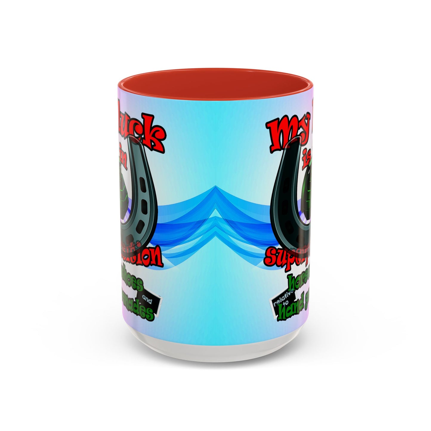 my luck - Accent Mug (light blue-pink wave)