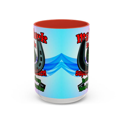 my luck - Accent Mug (light blue-pink wave)