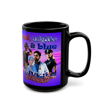 rw&b lives matter - Black Mug (purple-pink wave)