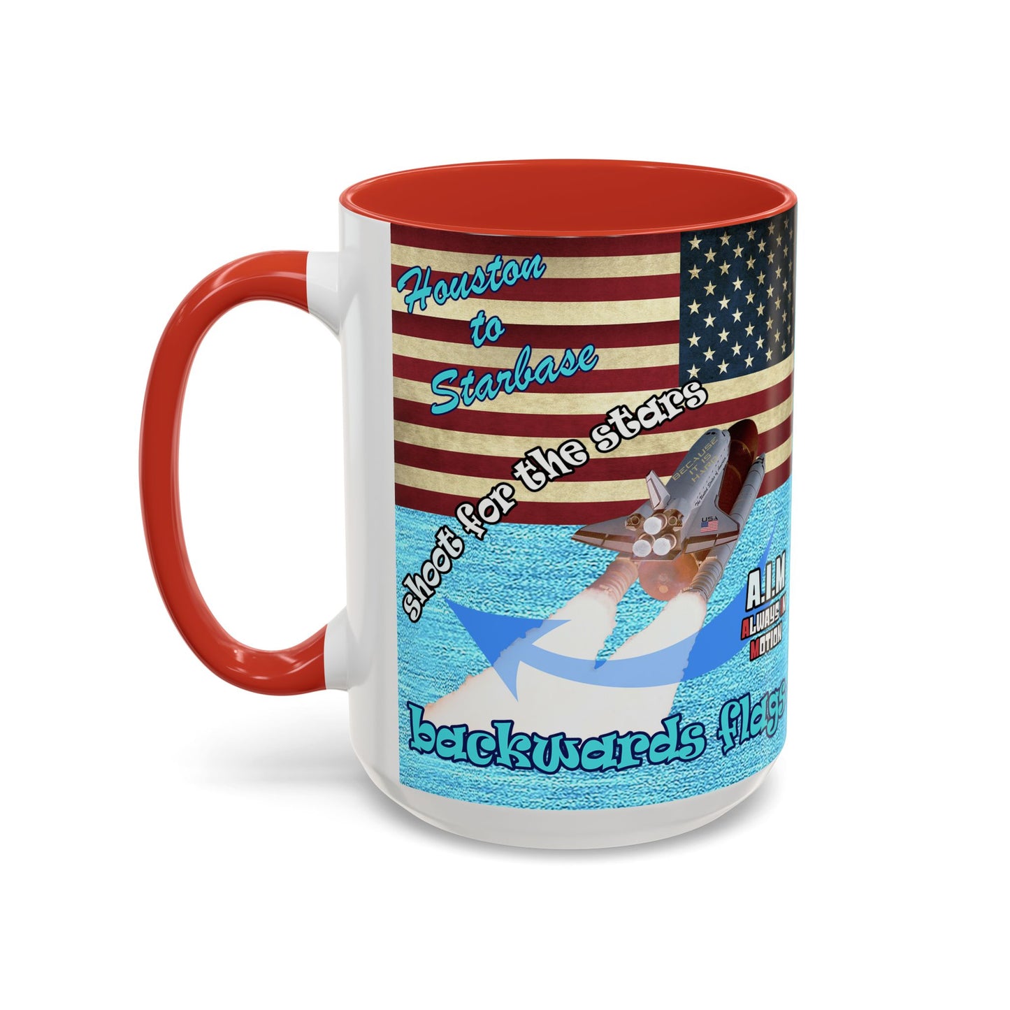 shoot for the stars - Accent Mug (faded blue)
