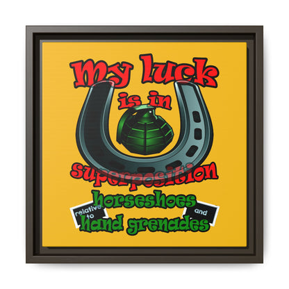 my luck - framed canvas art (yellow)