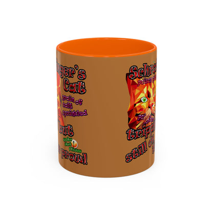 schrodinger's cat - Accent Mug (light brown)