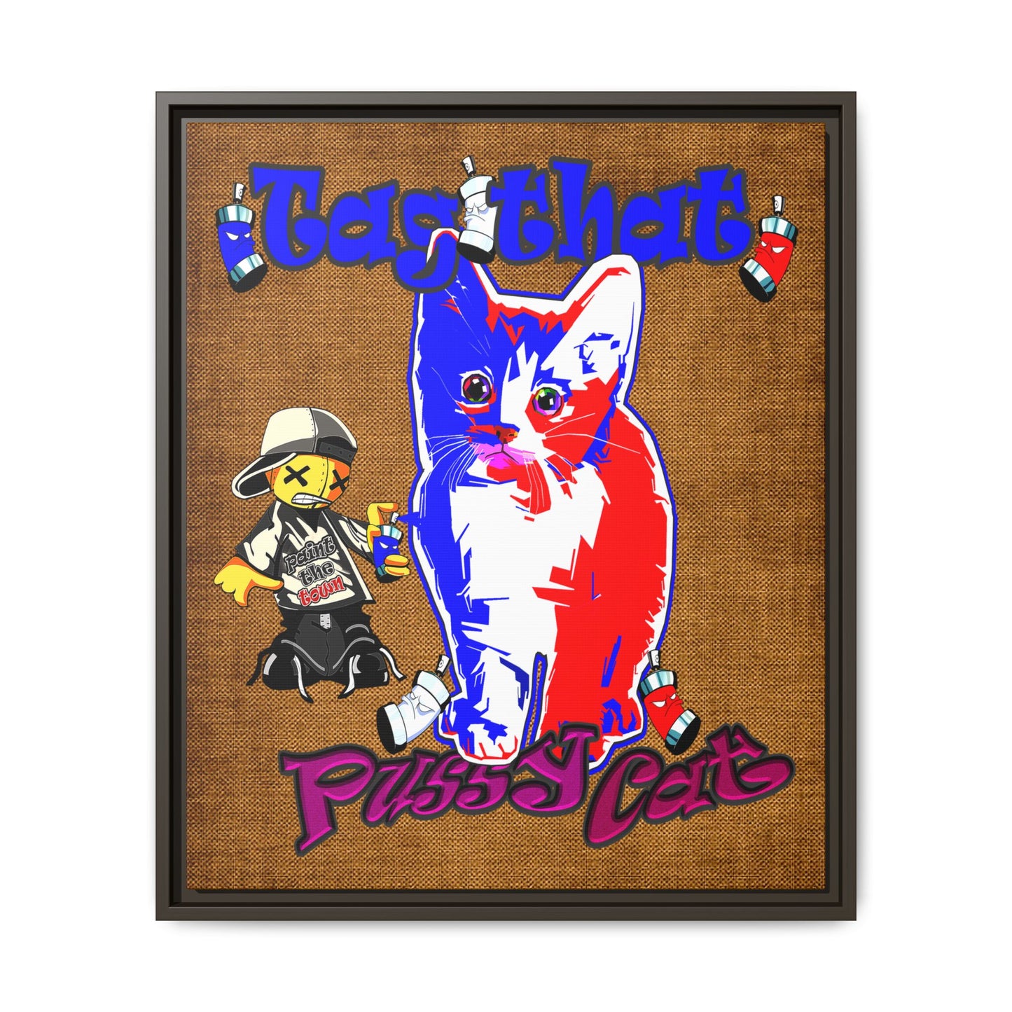 tag that - framed canvas art (brown papyrus)