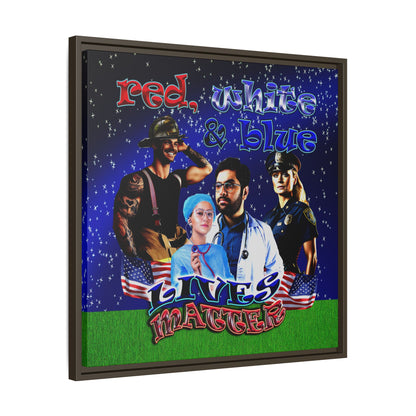 rw&b lives matter - framed canvas art ('snoops' background)