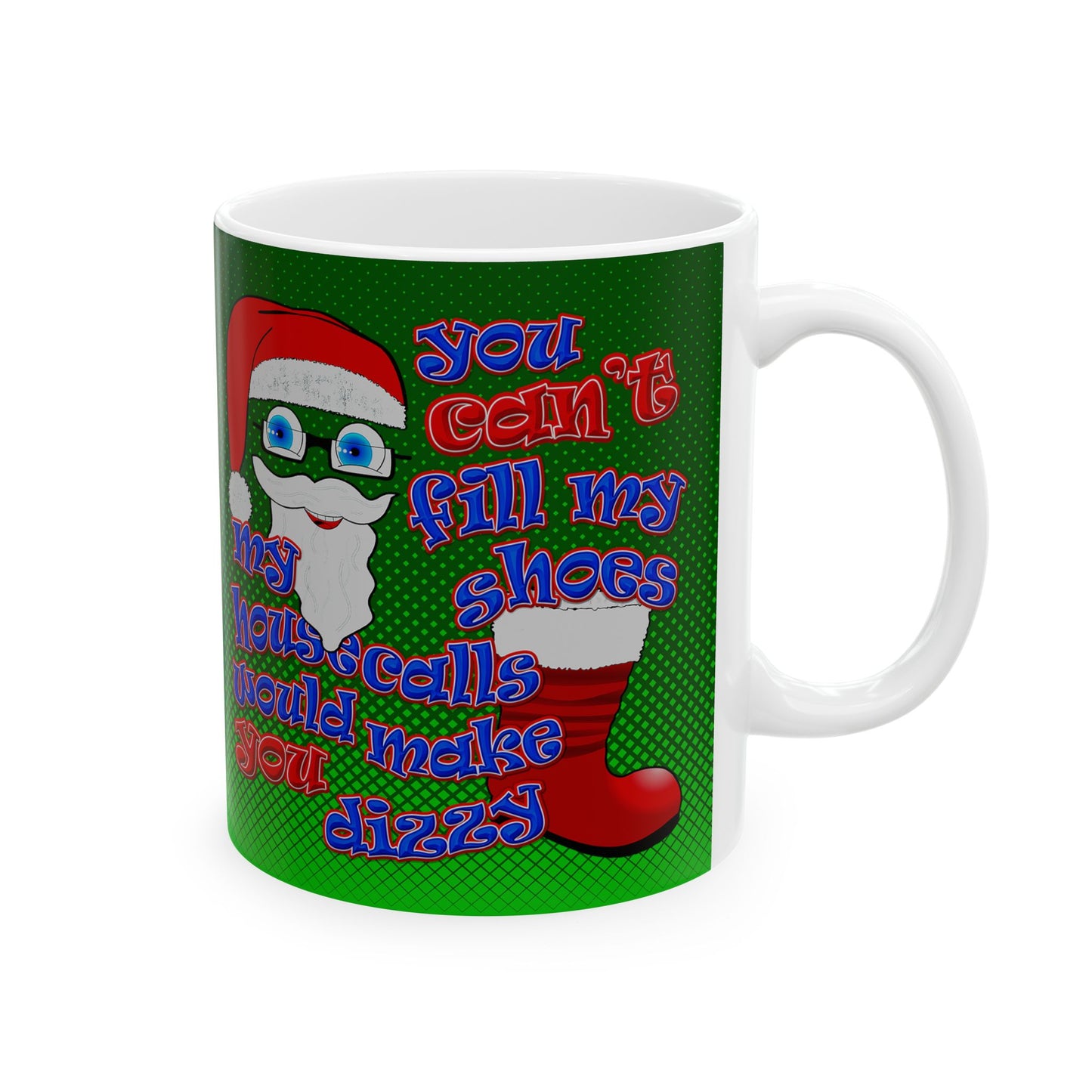 santa's shoes - White Mug (logo green)