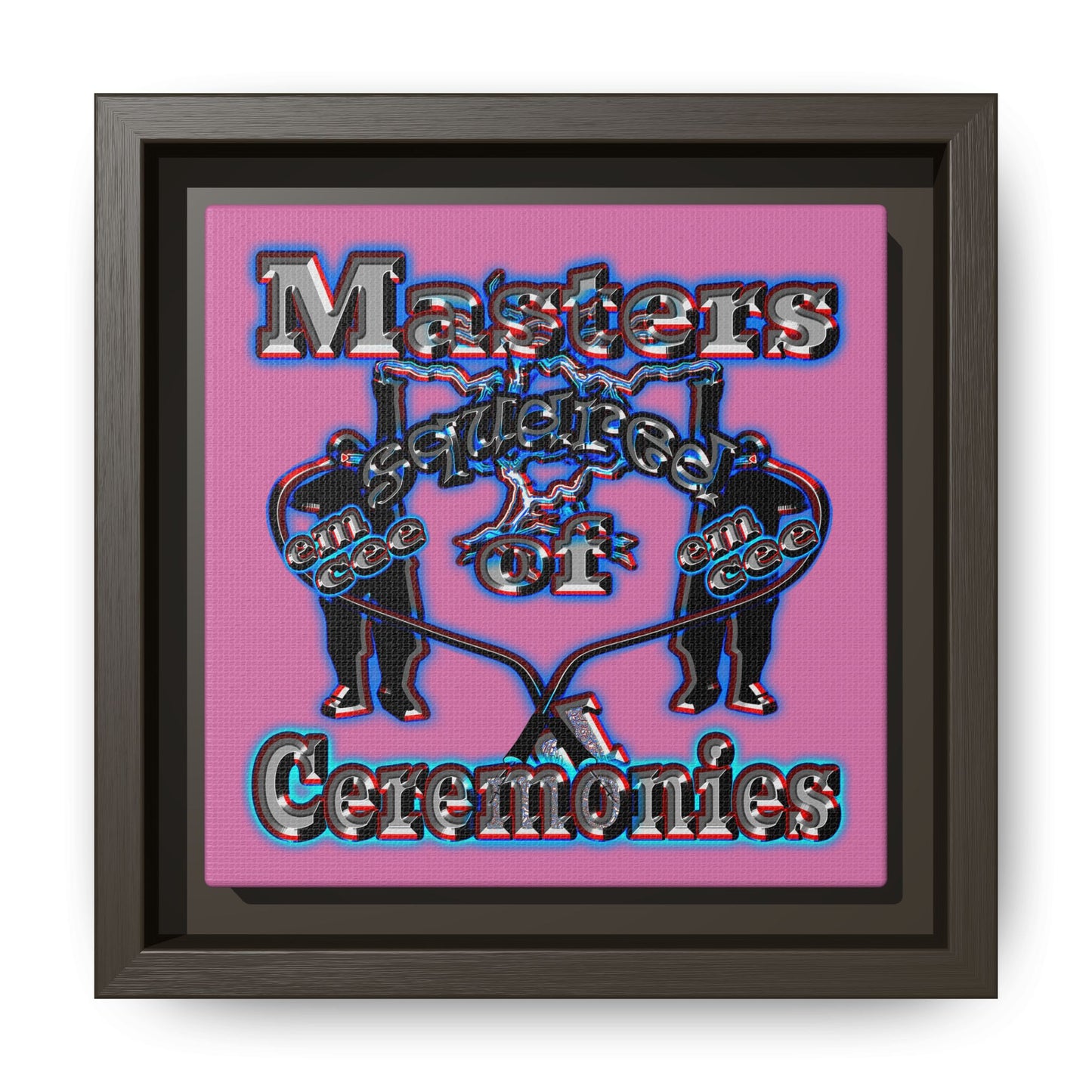 em cee squared - framed canvas art (light pink)