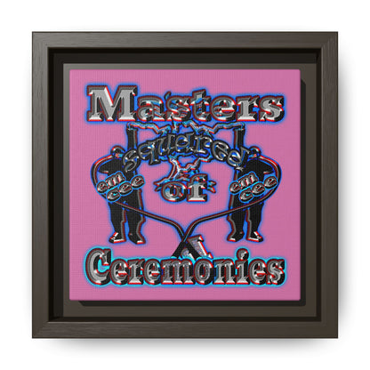 em cee squared - framed canvas art (light pink)