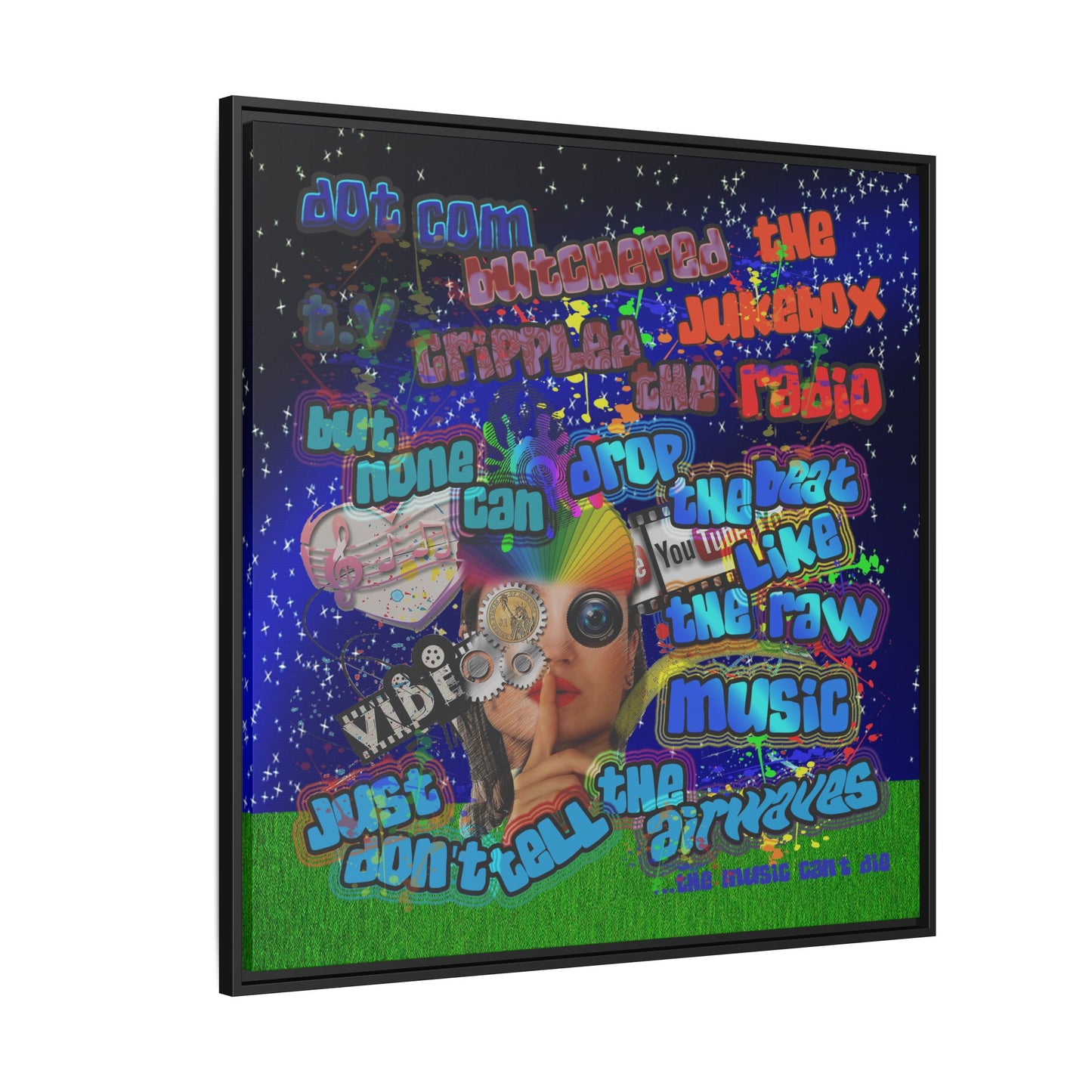 drop the beat - framed canvas art ('snoops' background)