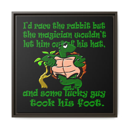 turtle race - framed canvas art (black)