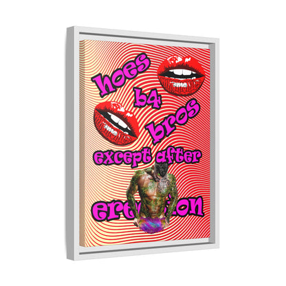 hoes b4 bros - framed canvas art (yellow-orange wave)