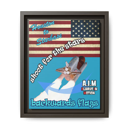 shoot for the stars - framed canvas art (turquoise)